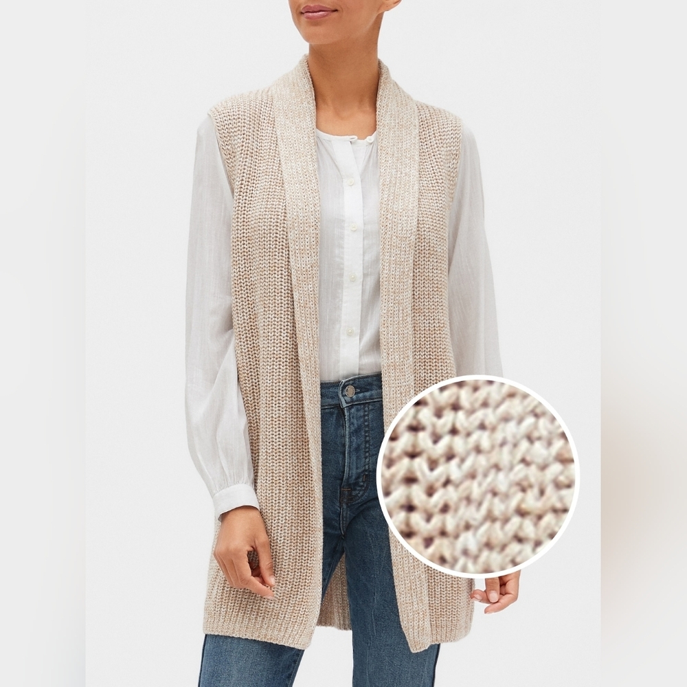 Gap sleeveless duster cardigan beige Vest size medium